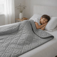 Couverture Lestée Enfant Autisme Double Face Coton — Gris