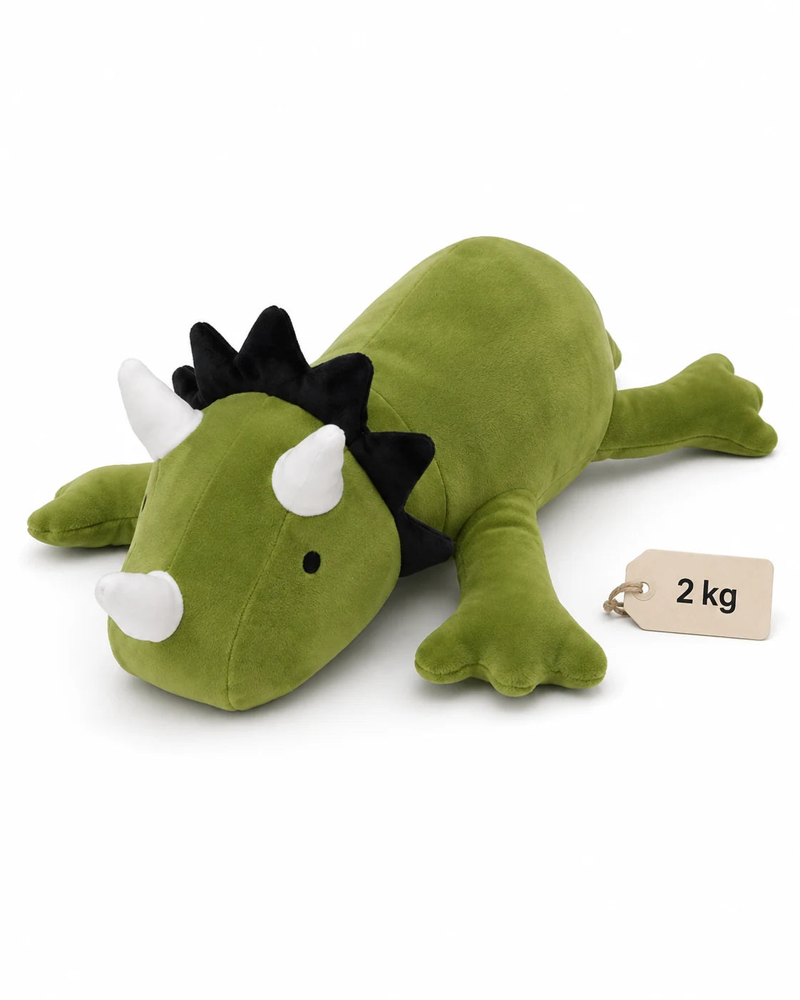 Peluche Lestée Dinosaure Tricératops — Vert