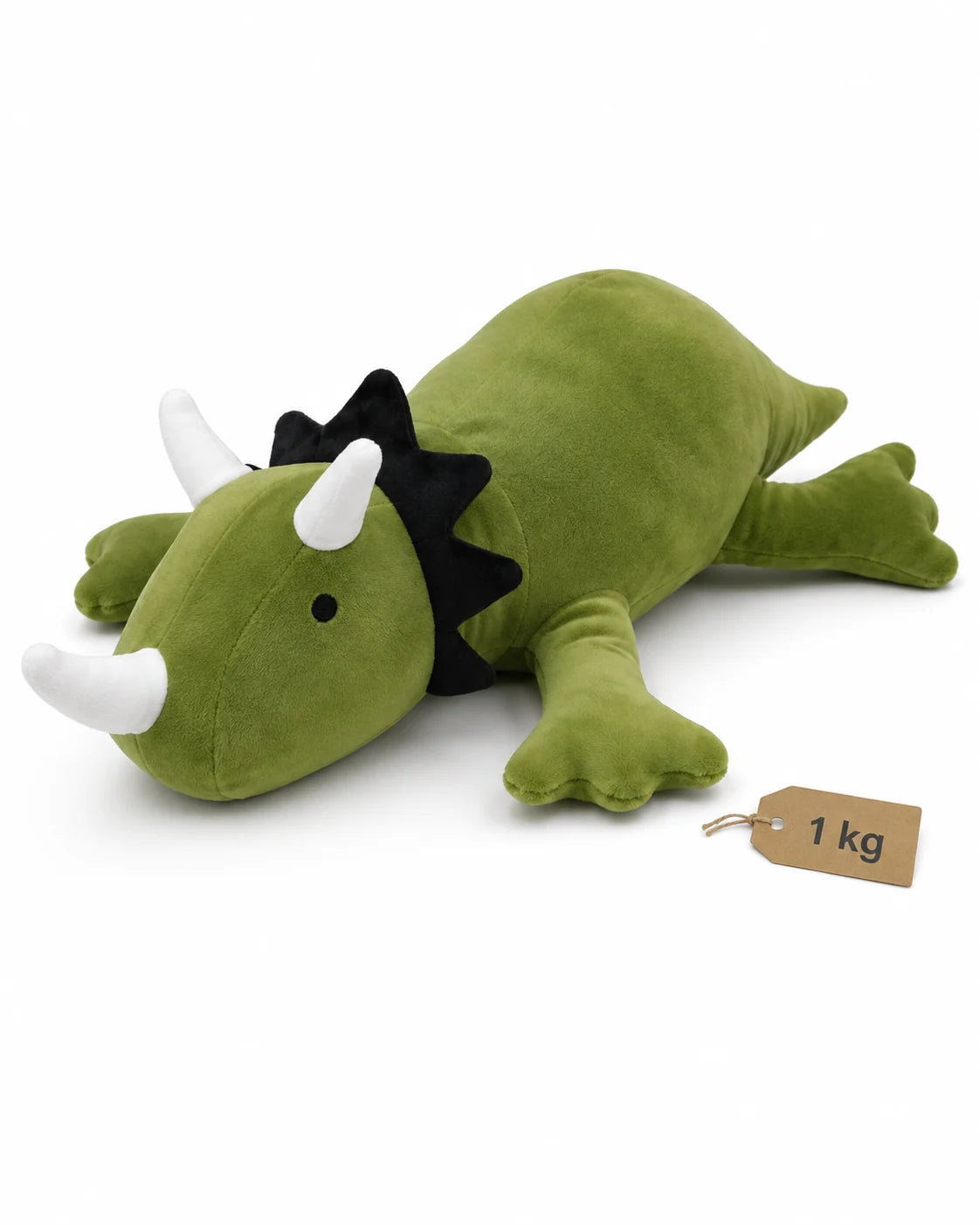 Peluche Lestée Dinosaure Tricératops — Vert