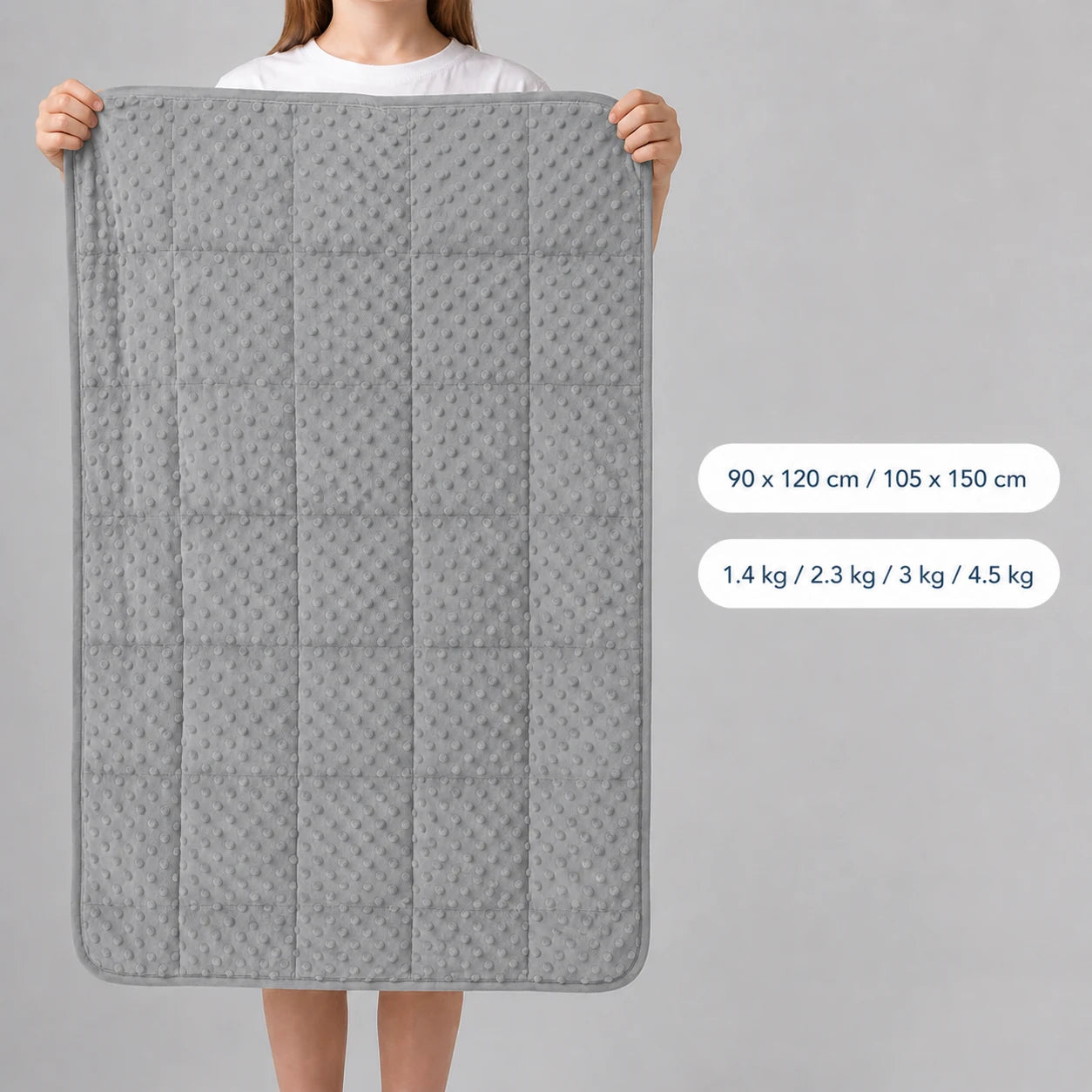 Couverture Lestée Enfant Autisme Double Face Coton — Gris