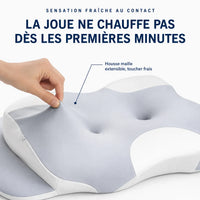 Oreiller Mémoire de Forme Ergonomique — Housse Rafraîchissante Lavable