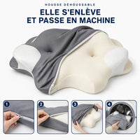 Oreiller Mémoire de Forme Ergonomique — Housse Rafraîchissante Lavable