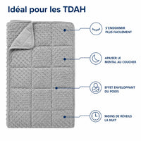 Couverture Lestée Enfant Autisme Double Face Coton — Gris