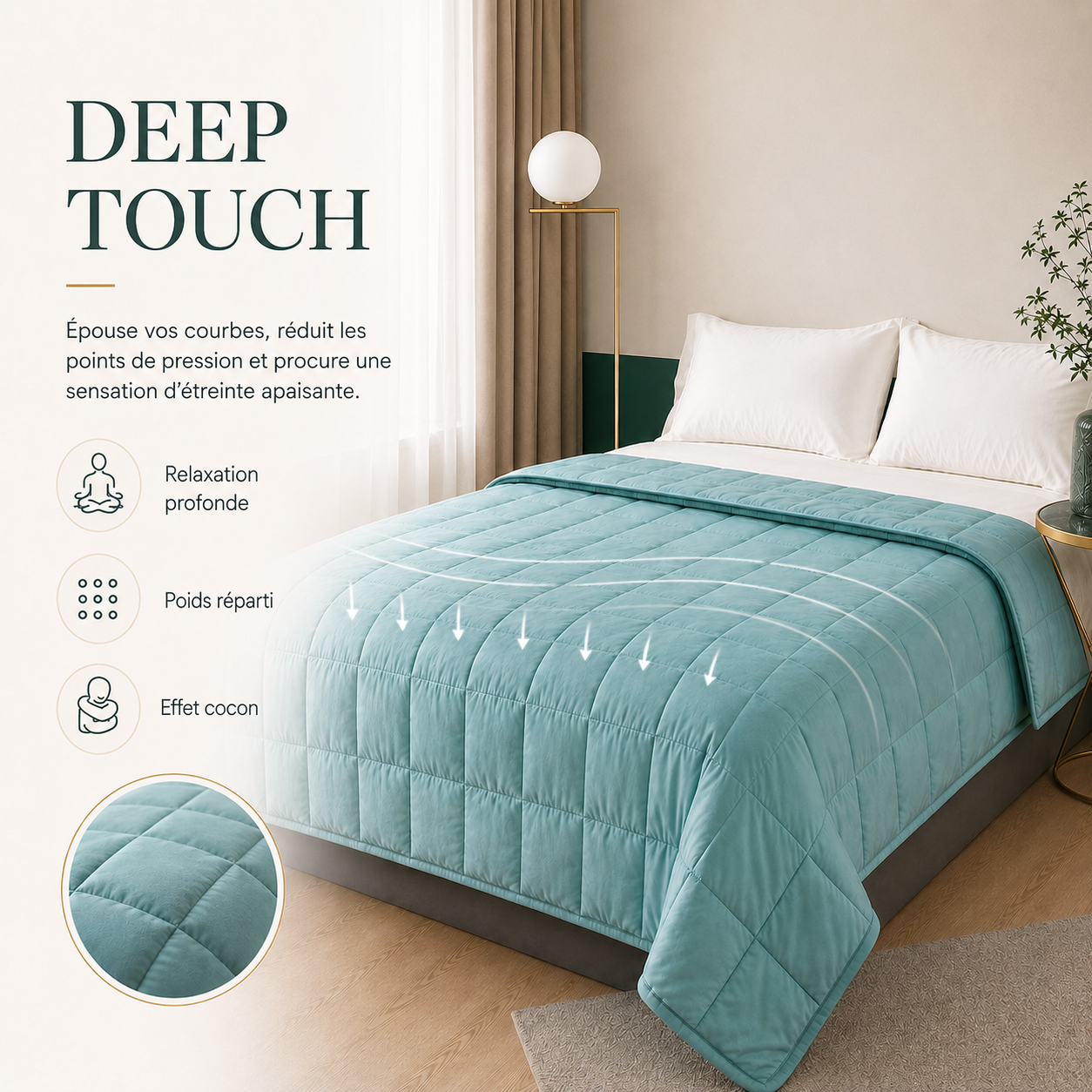 Couverture Lestée Bambou Respirant — 4,5 à 9 kg