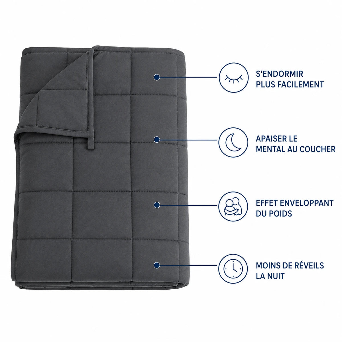 Couverture Lestée Adulte Toutes Saisons — Gris