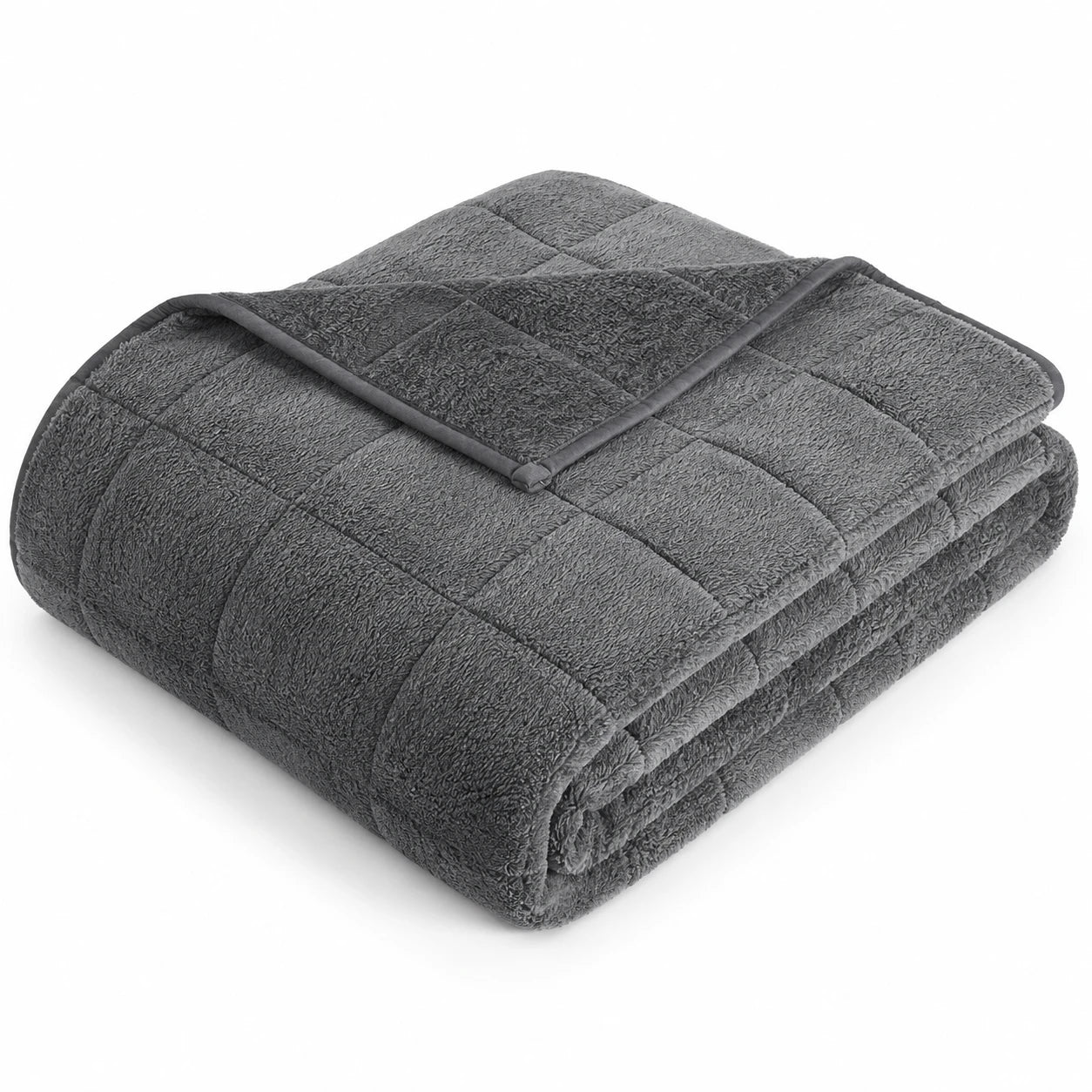 Couverture Lestée Adulte Face Polaire Sherpa — Gris