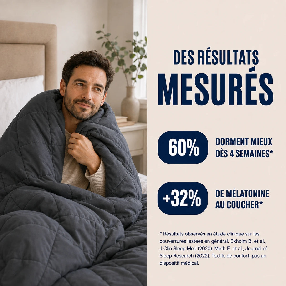 Couverture Lestée Adulte Toutes Saisons — Gris
