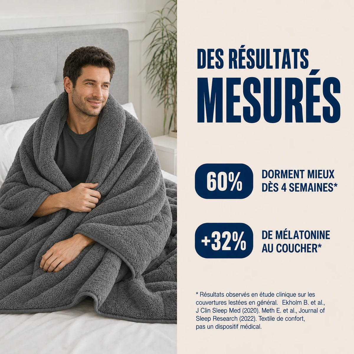 Couverture Lestée Adulte Face Polaire Sherpa — Gris