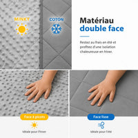 Couverture Lestée Enfant Autisme Double Face Coton — Gris